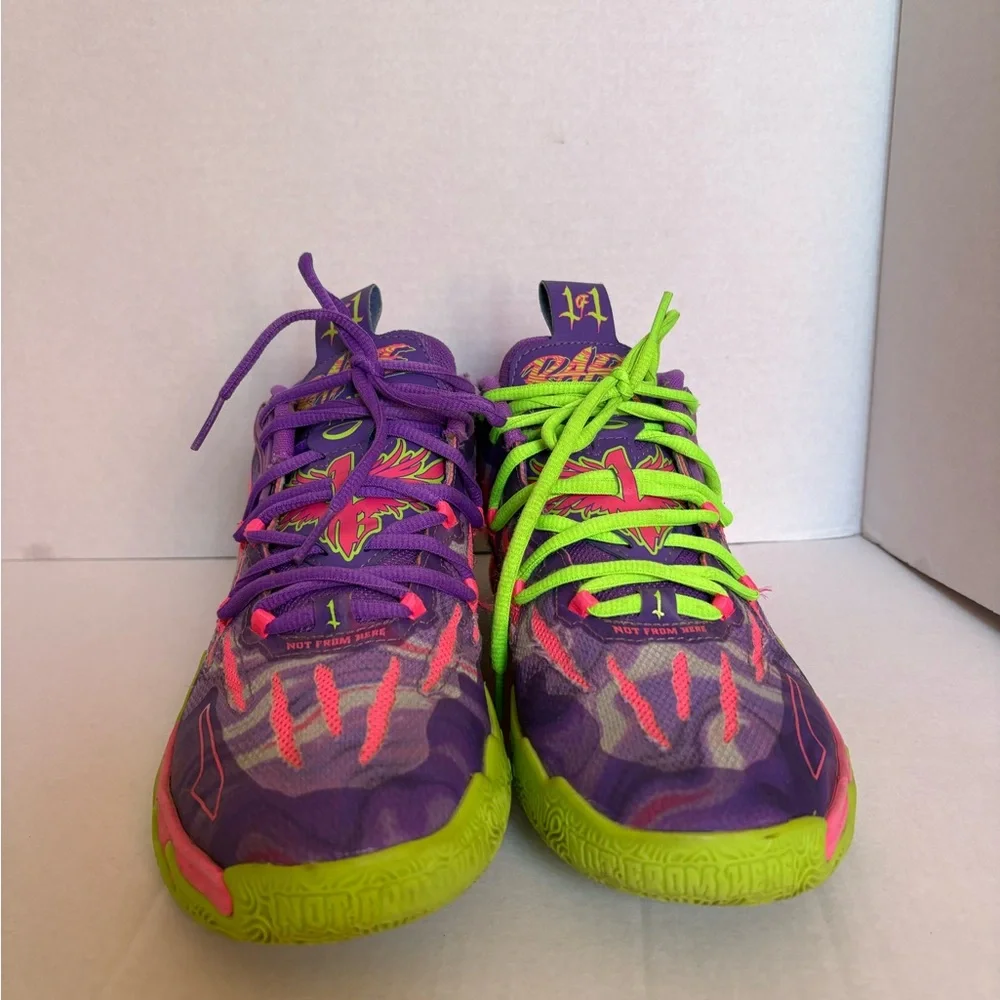 Puma MB.01 LaMelo Ball Not From Here Big Kid 6.5 Purple Pink Green - Picture 2 of 10